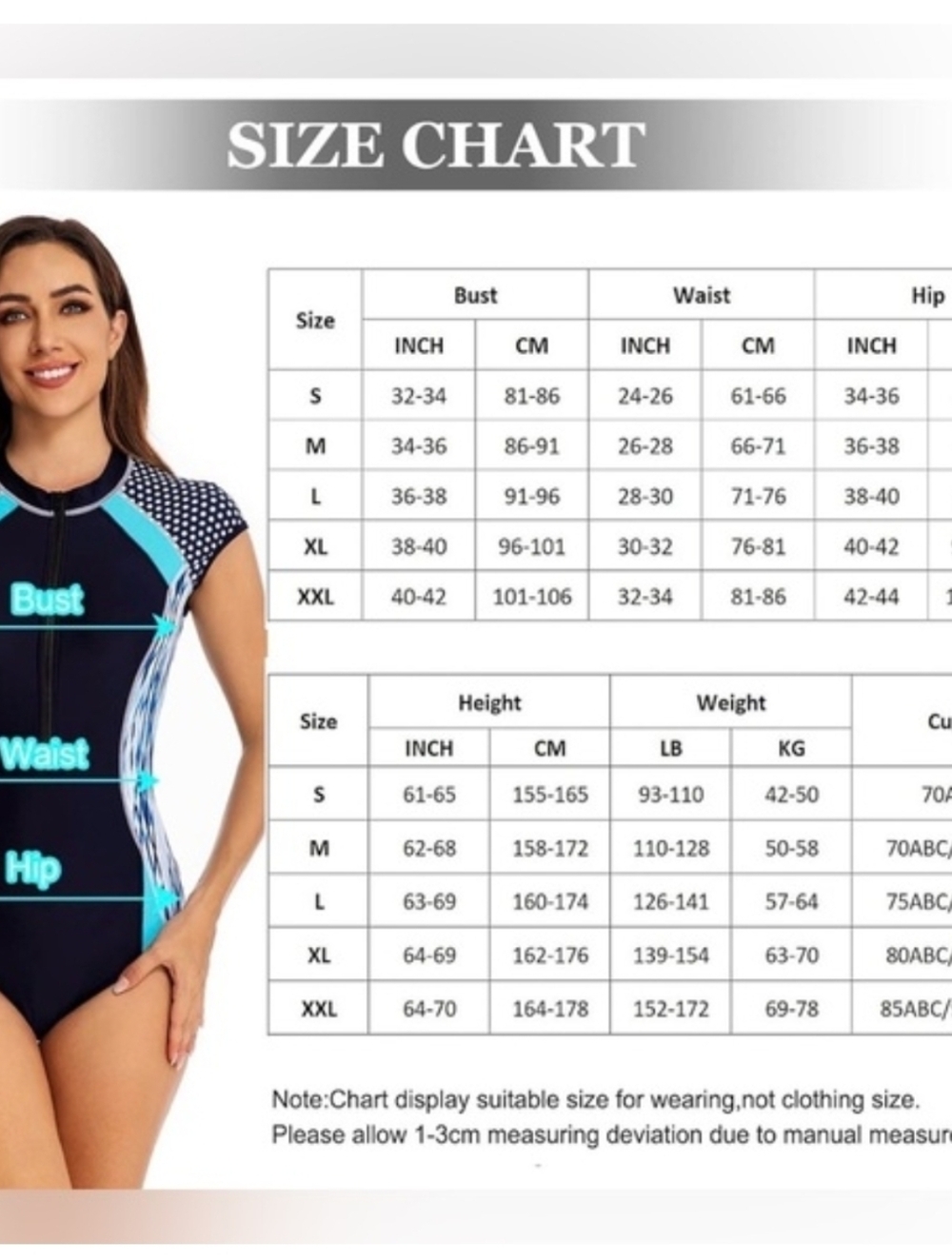Navy and Teal Short-Sleeve One-Piece Swimsuit - Brand - Picture 7 of 8